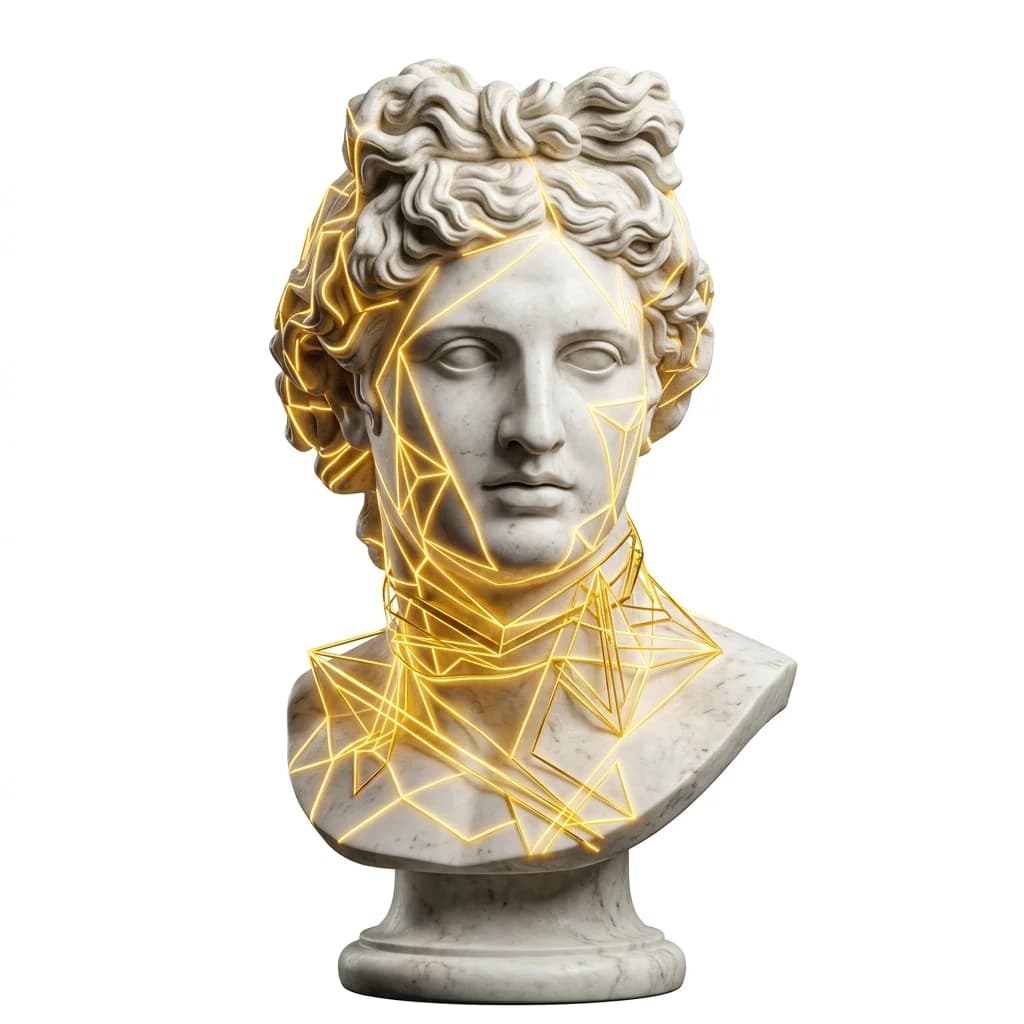 Left slice of Classical Statue artwork
