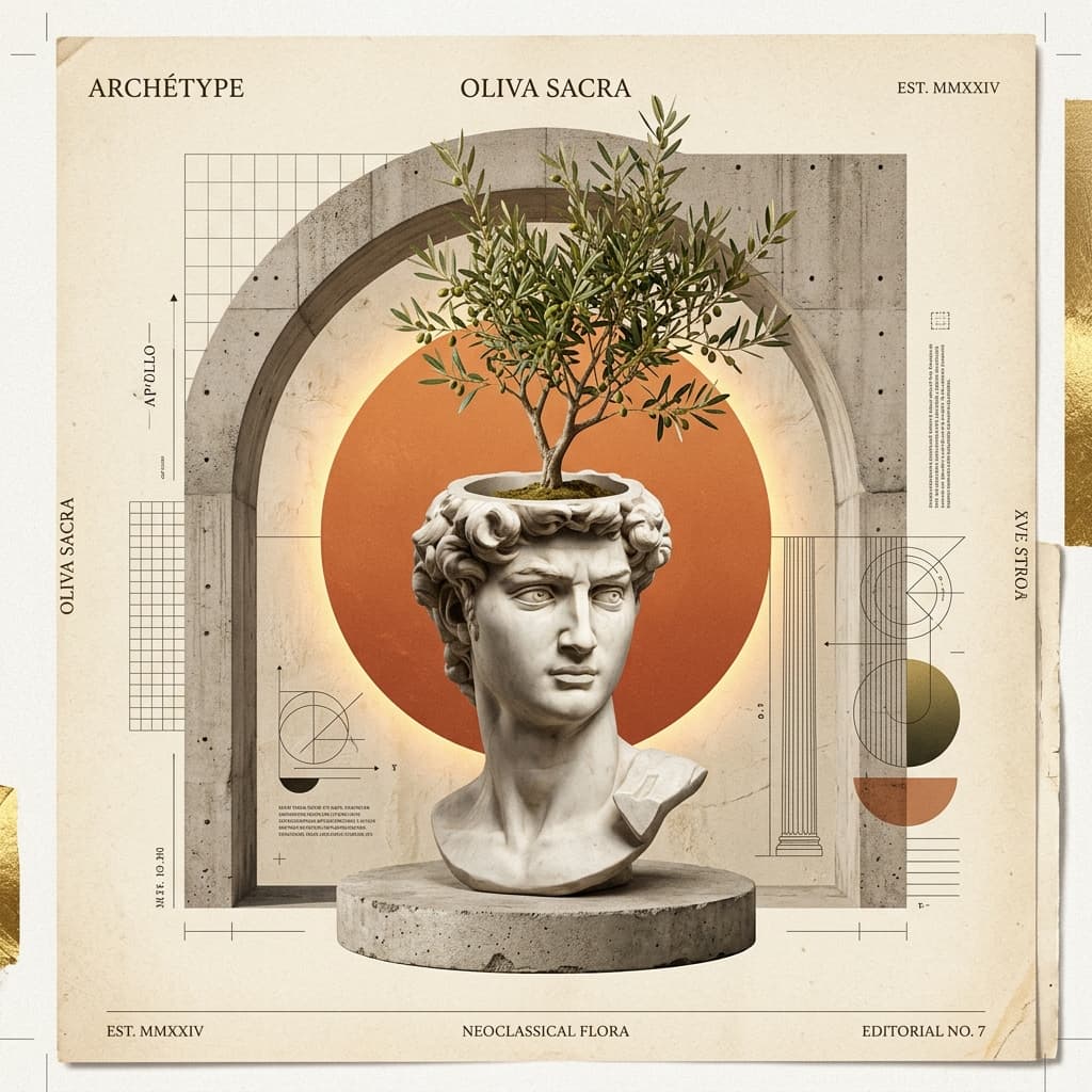 Neoclassical Greek Marble Bust Collage Artwork